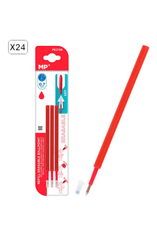 24 recharges pour stylos effaçables - Encre rouge