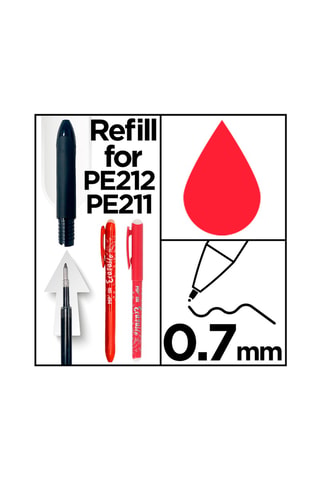 24 recharges pour stylos effaçables - Encre rouge