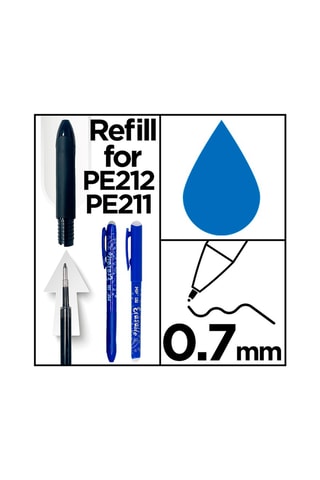 24 recharges pour stylos effaçables - Encre bleue