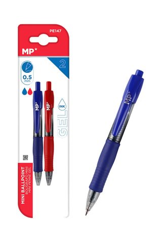 2 stylos-billes - Encre bleue et rouge
