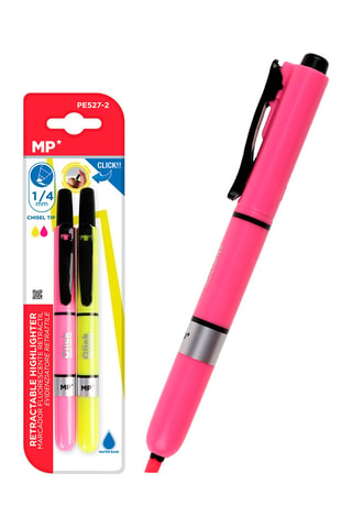 2 marcadores - Tinta amarela e rosa