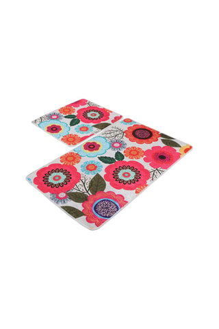 2 tappetini bagno Galvin - Multicolore - 50 x 60 cm e 60 x 100 cm