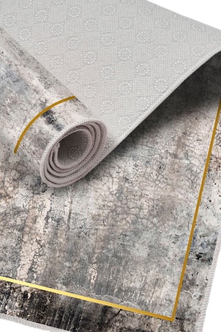 2 tappetini bagno - Grigio e dorato - 50 x 60 cm e 60 x 100 cm