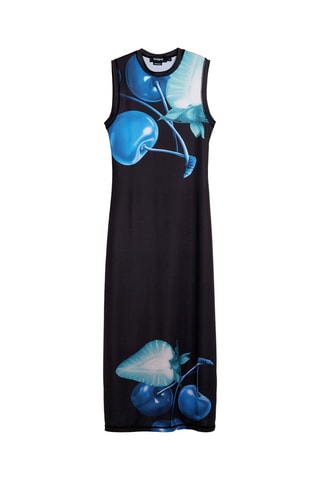 Robe droite sans manches - Noir et bleu