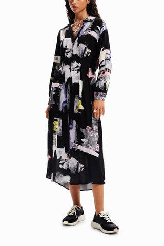 Robe chemise - Blanc et noir