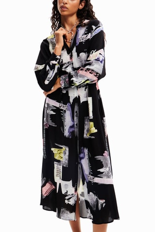 Robe chemise - Blanc et noir