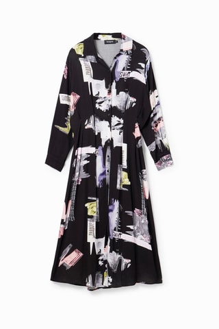 Robe chemise - Blanc et noir
