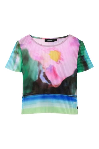 Top slim - Vert et rose