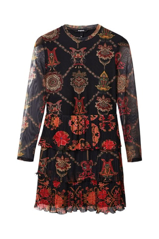 Robe pull - Noir, rouge et orange