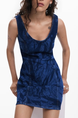 Robe courte en jean - Bleu