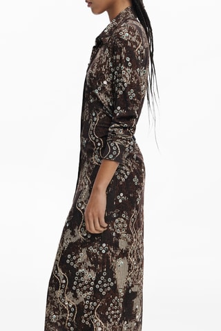 Robe chemise - Beige et marron