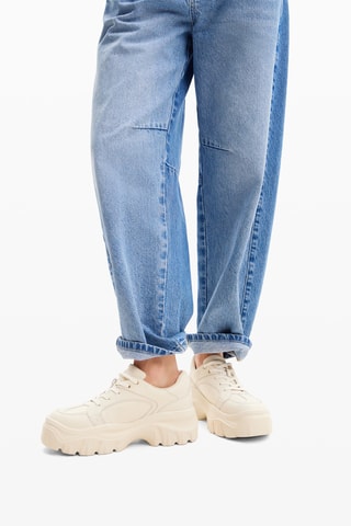 Baskets plateformes en cuir - Blanc