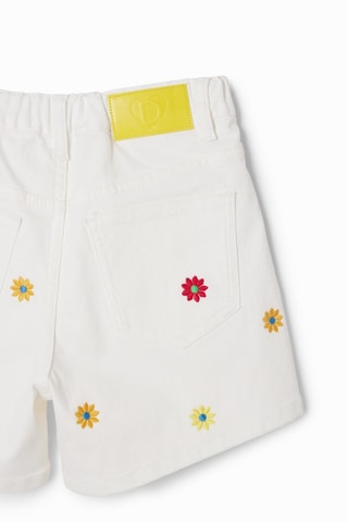 Short en jean - Blanc