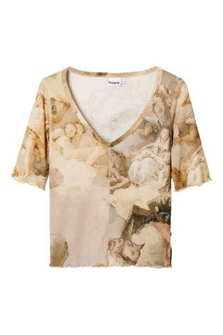 T-shirt - Beige et gris