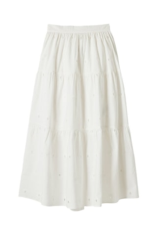 Jupe longue en broderie anglaise - Blanc