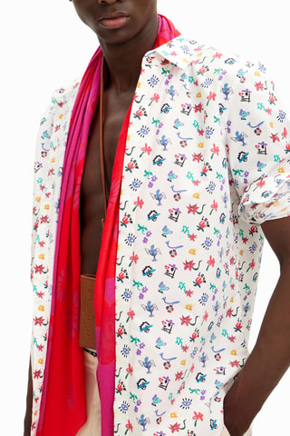 Chemise regular - Blanc et rouge