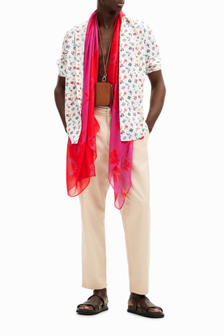 Chemise regular - Blanc et rouge