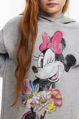Robe sweat à capuche Minnie Disney - Gris