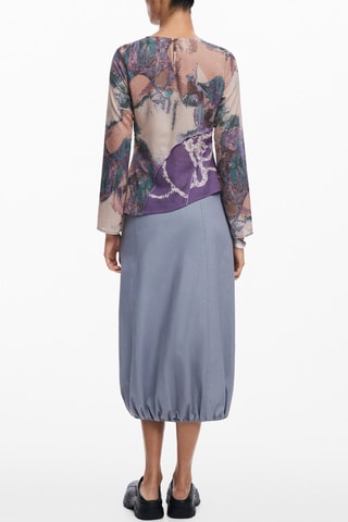 Blouse - Beige et violet