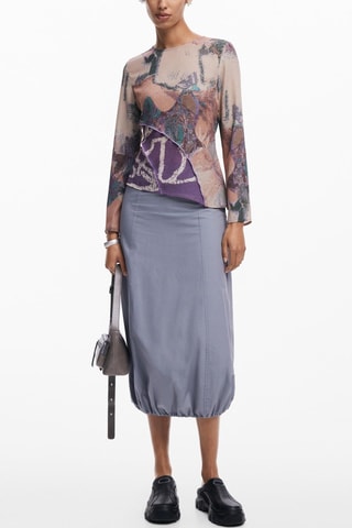 Blouse - Beige et violet