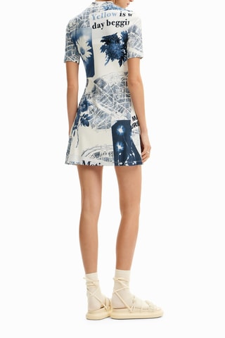 Robe patineuse - Blanc et bleu