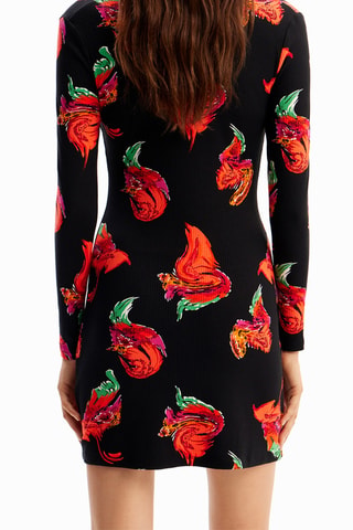 Robe droite - Noir et rouge