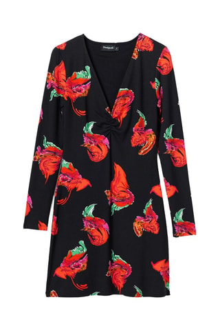 Robe droite - Noir et rouge