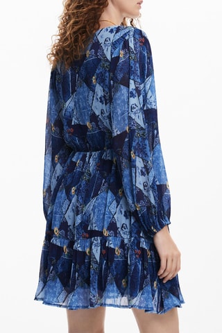 Robe patineuse - Noir, bleu et jaune