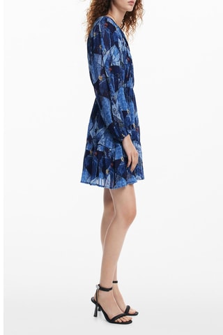 Robe patineuse - Noir, bleu et jaune