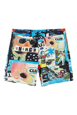 Short de bain - Noir et bleu