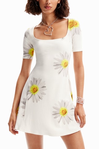 Robe patineuse - Blanc et jaune