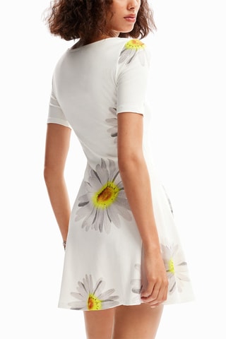 Robe patineuse - Blanc et jaune