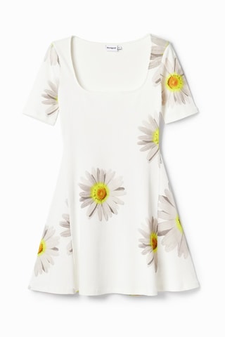 Robe patineuse - Blanc et jaune