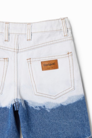 Short en jean dip and dye - Blanc et bleu