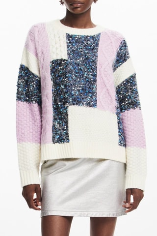 Pull - Blanc et violet