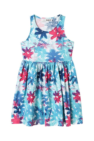 Robe - Blanc, bleu et rose