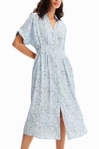 Robe chemise - Bleu