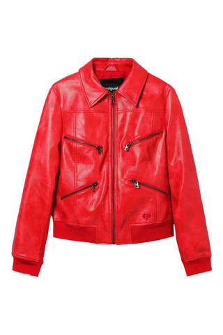 Blouson biker - Rouge