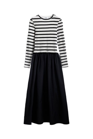 Robe trompe-l'œil longue - Noir