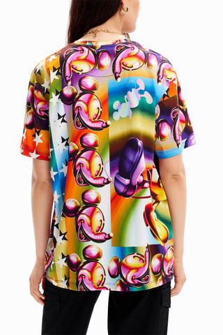 T-shirt Mickey Disney - Blanc et rose