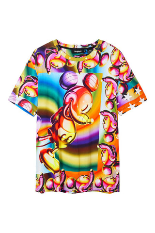 T-shirt Mickey Disney - Blanc et rose