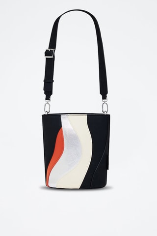 Sac seau - Blanc, noir, rouge et argenté