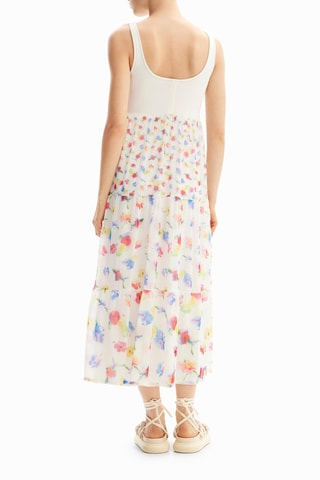 Robe midi - Blanc et rouge
