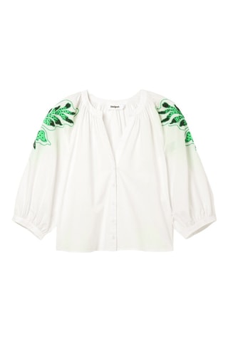 Chemisier regular - Blanc et vert