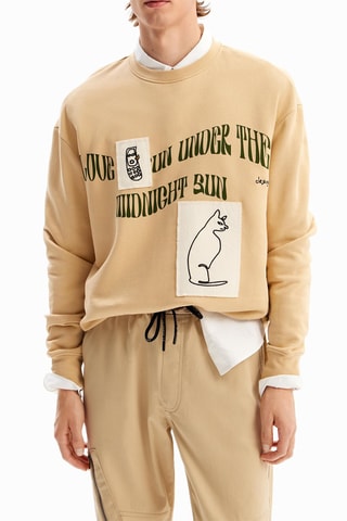 Sweat - Blanc, noir et beige