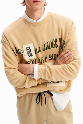 Sweat - Blanc, noir et beige