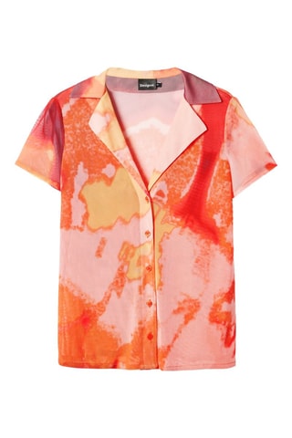 Chemisier slim - Orange et rose