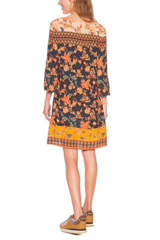 Robe droite - Beige et marron