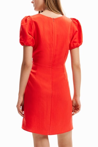 Robe courte en lin - Rouge