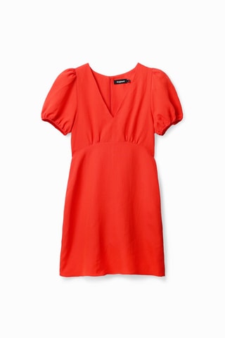 Robe courte en lin - Rouge